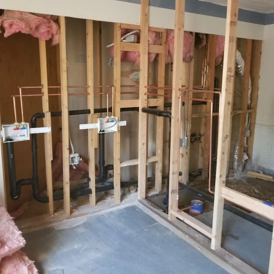 Copper pipe rough-in and plumbing installation in Slinger
